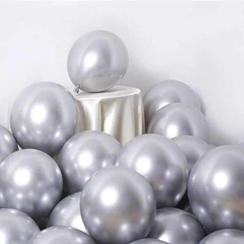 Balony srebrne efekt chromu 5 sztuk